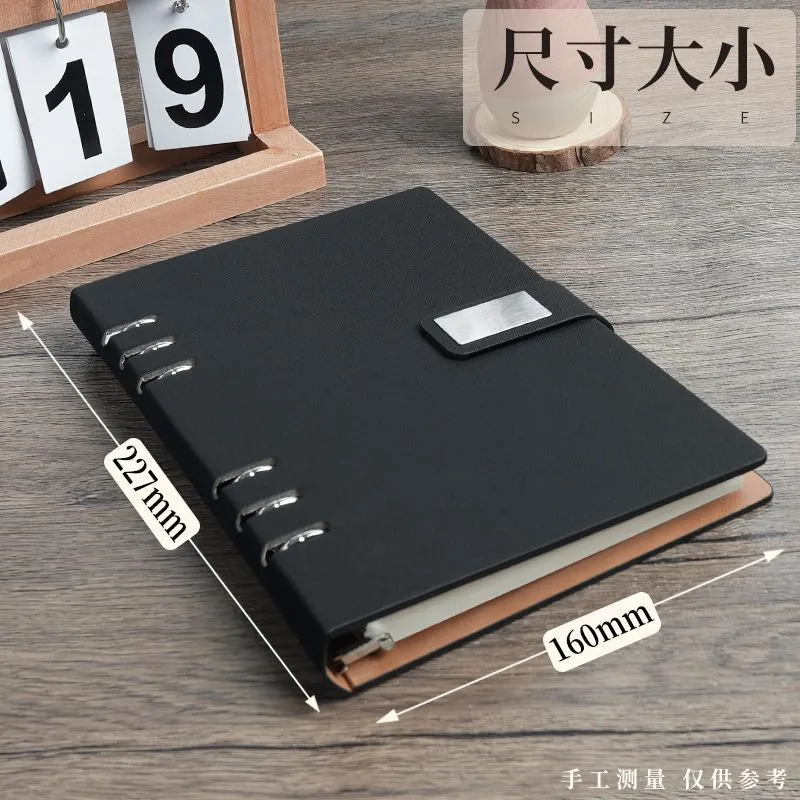 Leather A5 Loose Leaf Notebook with a leather cover
