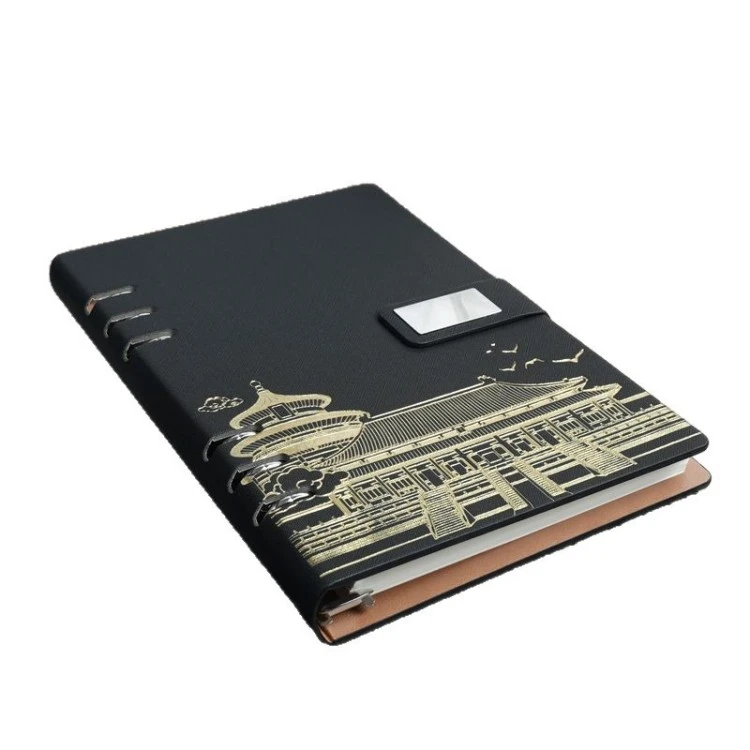 JOYPAPER business Loose-Leaf notebook with metal binder and magnetic snap closure